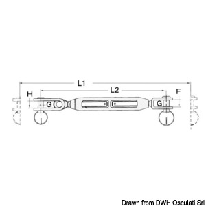 Tensor de rigging horquilla fija 1/4